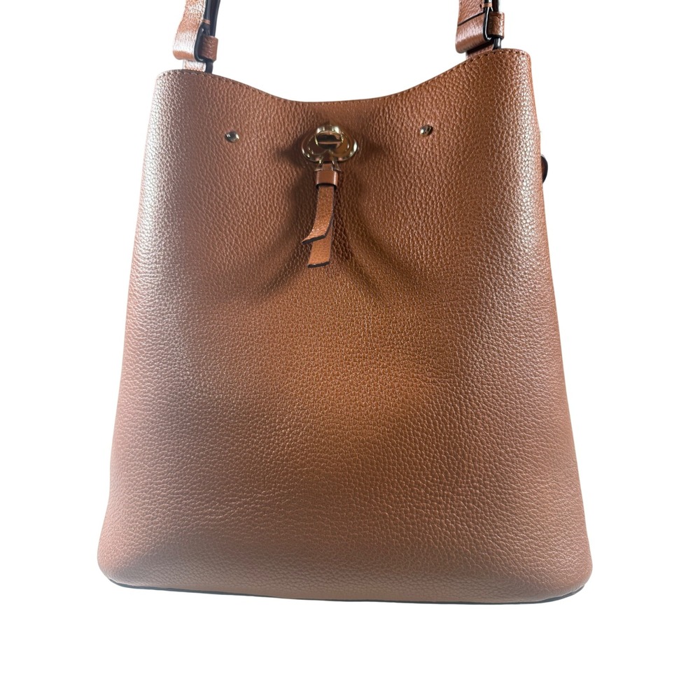 Kate Spade Large Marti Pebbled Leather Bucket Bag Brown WKRU7063